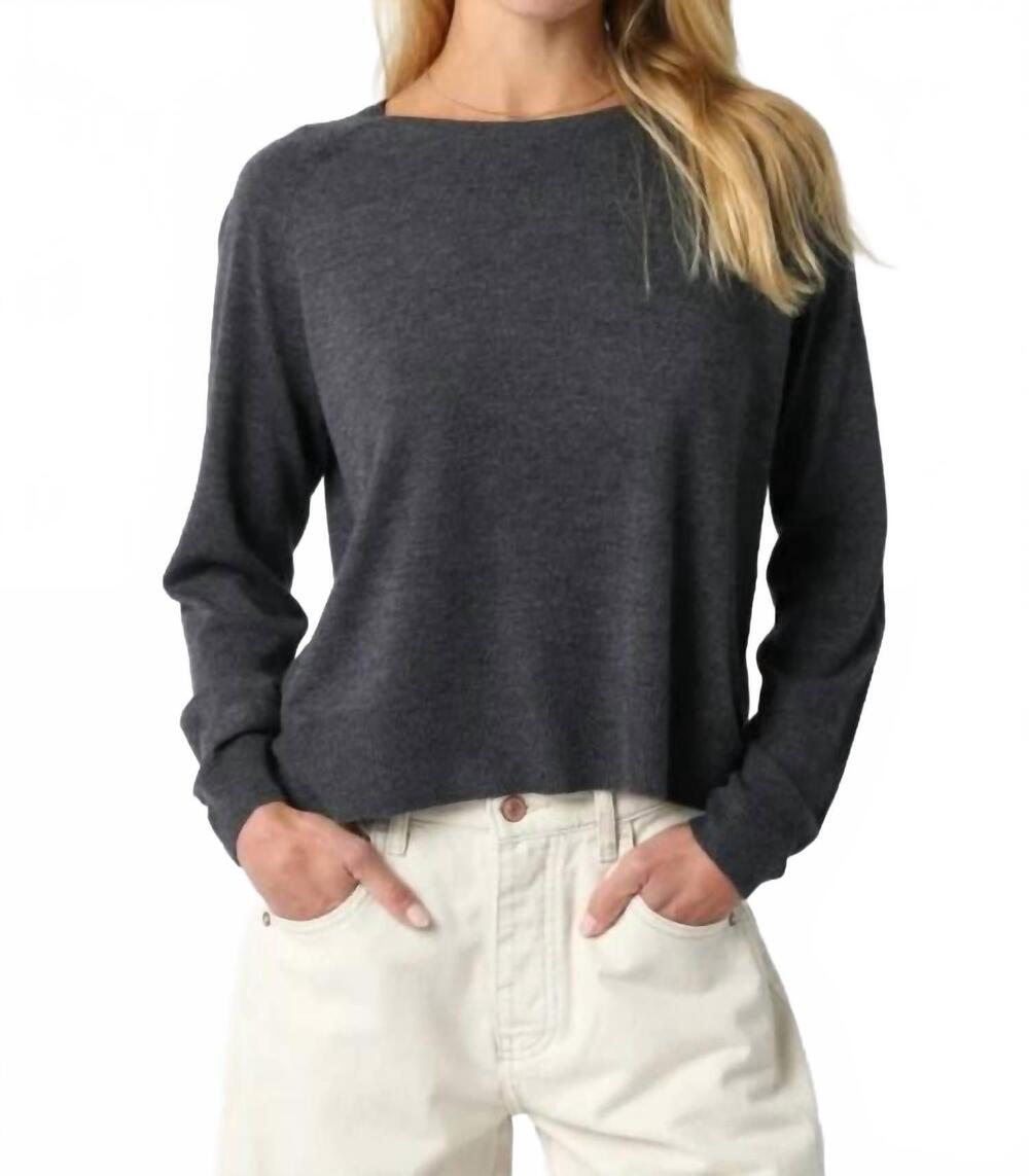 NEW OLIVACEOUS leann classic lightweight sweater in charcoal